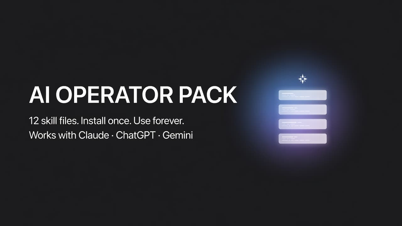 AI Operator Pack — 12 Skill Files for People Who Actually Use AI